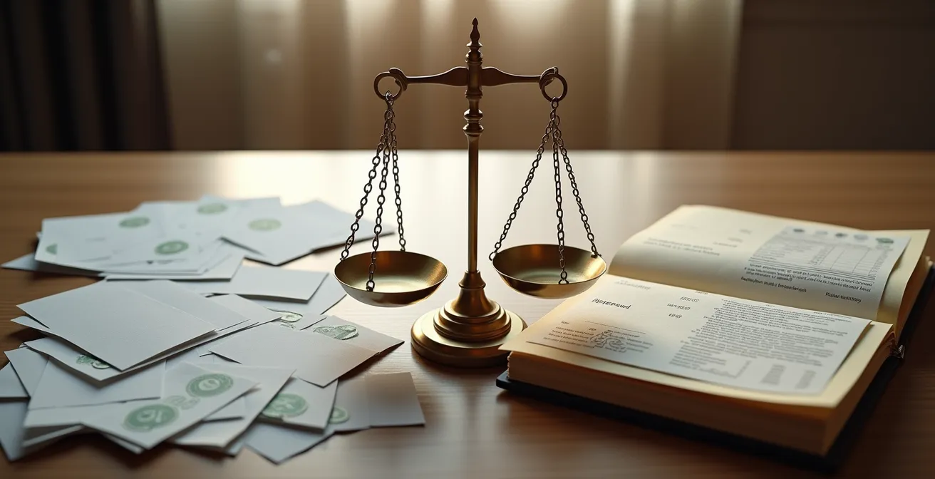 Dossier de prêt immobilier avec calculatrice et documents bancaires sur bureau