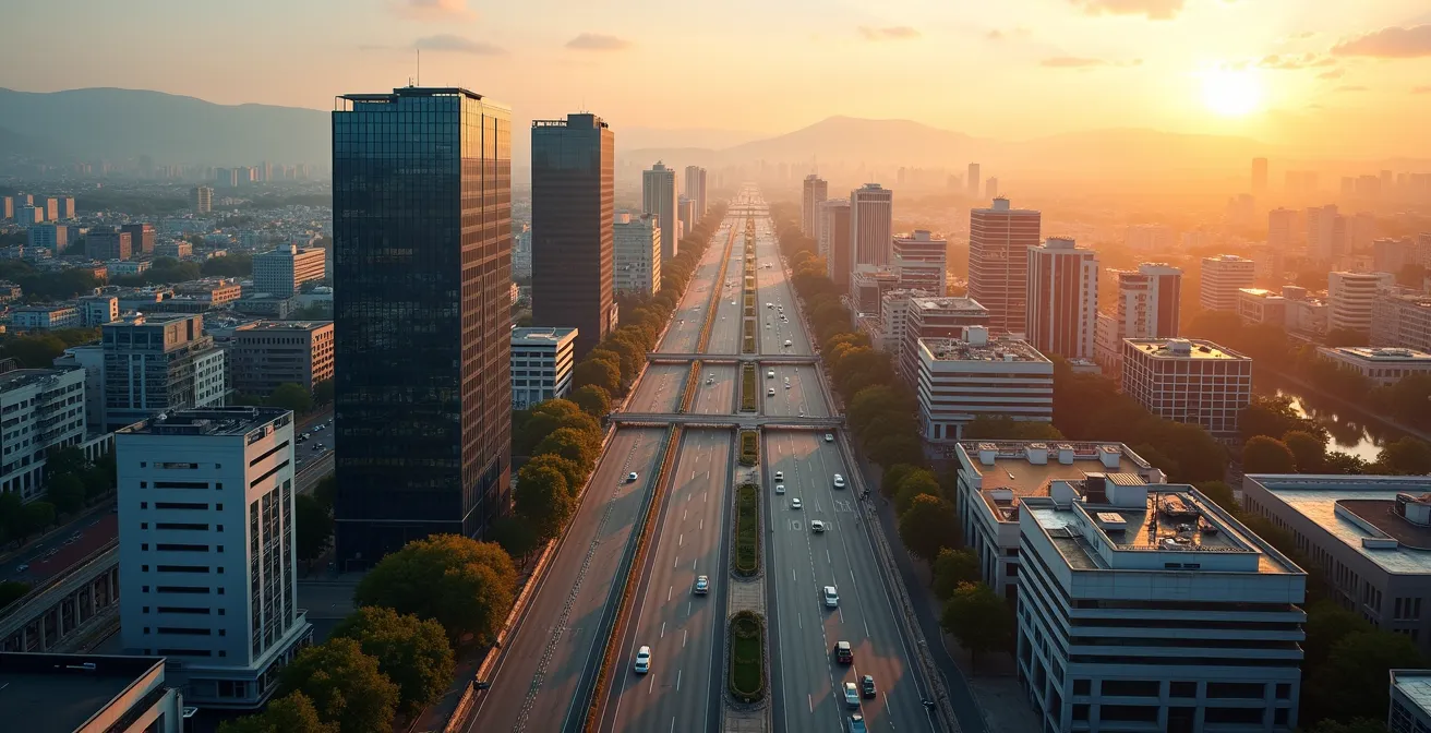 Représentation visuelle de la stratégie de diversification immobilière barbell