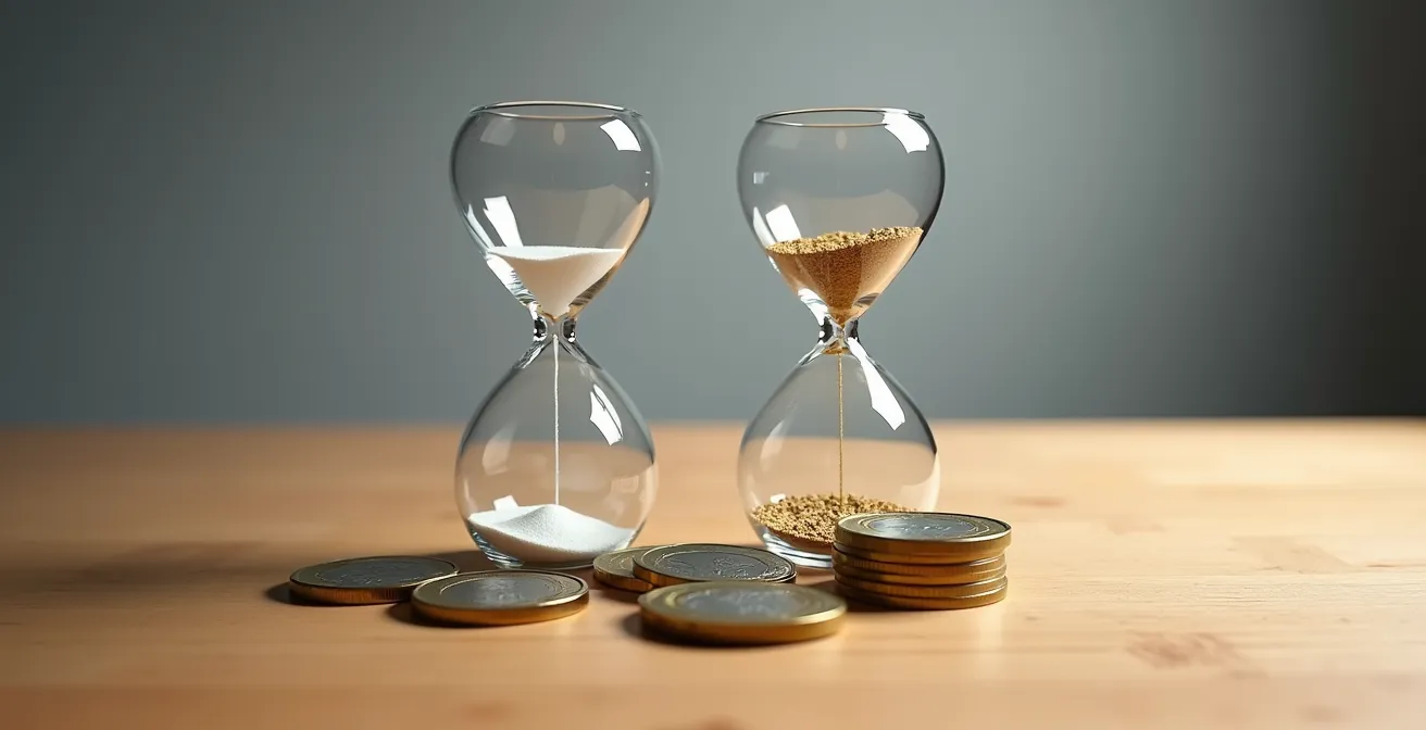 Graphique visuel comparant les mensualités sur 20 et 25 ans